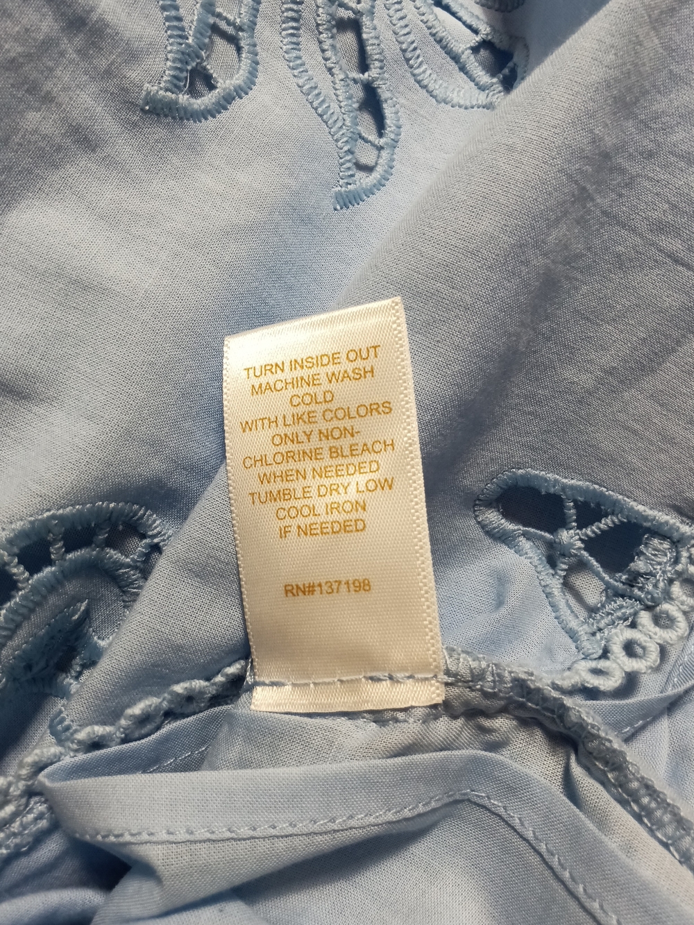 Caroline Constas Blue Embroidered Eyelet Starfish Cotton Mini Dress Size 10 - Picture 14 of 14